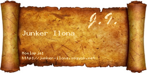 Junker Ilona névjegykártya